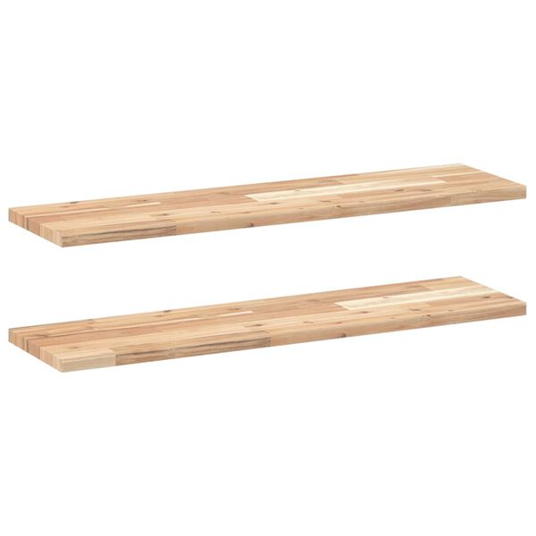 vidaXL Floating Shelves 2 pcs 80x20x2 cm Untreated Solid Wood Acacia
