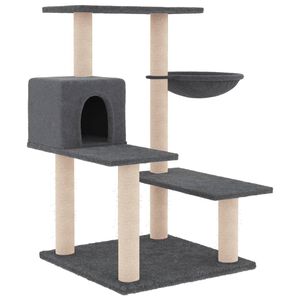 vidaXL Cat Tree with Sisal Scratching Posts Dark Grey 82.5 cm