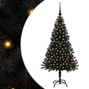 vidaXL Christmas Tree with 150 LEDs with Stand Black 120 cm PVC