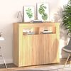 vidaXL Sideboard with LED Lights Sonoma Oak 80x35x75 cm