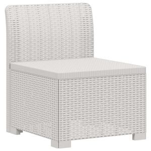 vidaXL 1-Seater Garden Sofa Rattan Look PP White
