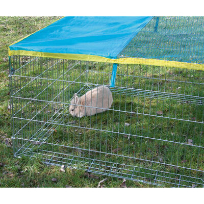 Kerbl Small Animal Outdoor Enclosure with Escape Barrier 115x115x65 cm Chrome