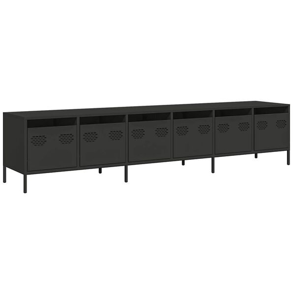 vidaXL TV Cabinet Black 202x39x43.5 cm Cold-rolled Steel