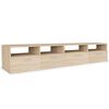 vidaXL TV Cabinet | Set of 2 | Oak | Engineered wood with PVC edges | Medium