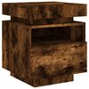 vidaXL Bedside Cabinets with LED Lights 2 pcs Smoked Oak 40x39x48.5 cm