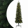 vidaXL Artificial Slim Christmas Tree 150 cm 150 LEDs Warm White PVC