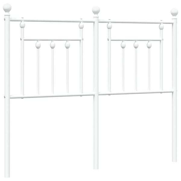 vidaXL Metal Headboard White 120 cm