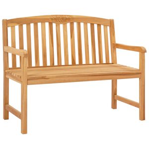 vidaXL Handcarved Rose Bench 114 x 60.5 x 95 cm Solid Teak Wood