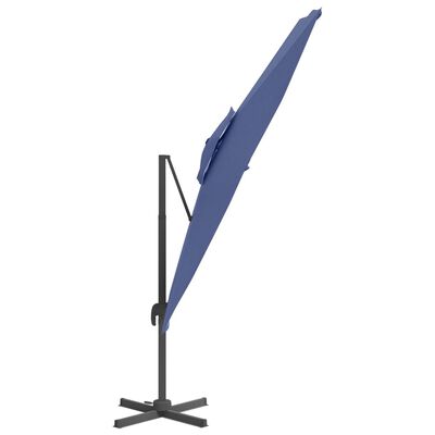 vidaXL Double Top Cantilever Umbrella Azure Blue 300x300 cm