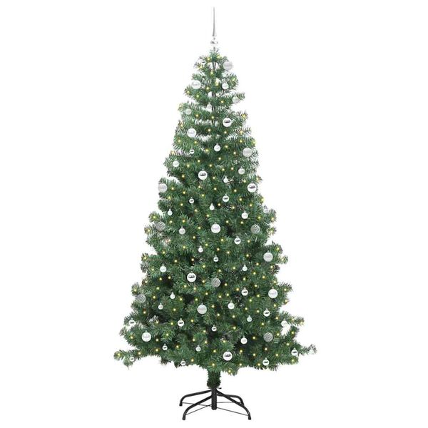vidaXL Christmas Tree with 300 LEDs with Stand Green 240 cm PVC