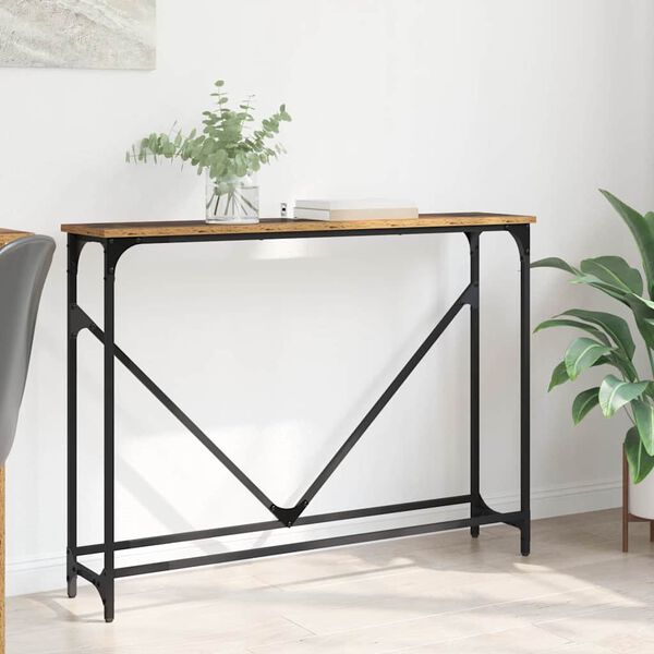 vidaXL Console Table Manual Old Wood 102 x 23 x 75 cm Engineered Wood