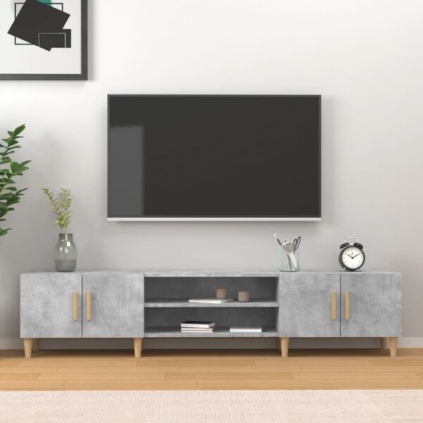 vidaXL TV Cabinet Concrete Grey 180x31.5x40 cm Engineered Wood