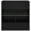 vidaXL TV Wall Cabinet with LED Lights Black 58.5x30x60.5 cm