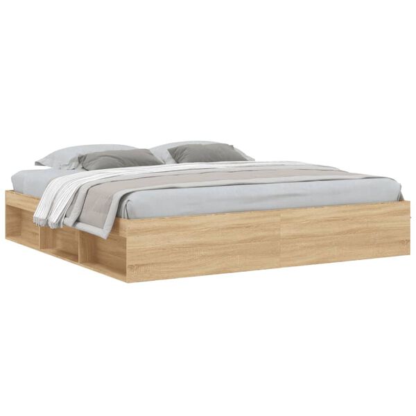 vidaXL Bed Frame without Mattress Sonoma Oak 200x200 cm