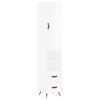 vidaXL Highboard High Gloss White 34,5x34x180 cm Engineered Wood