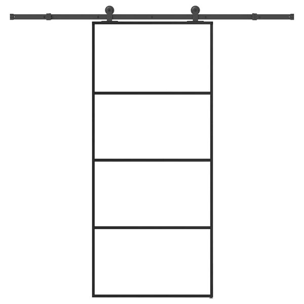 vidaXL Sliding Door with Hardware Set 90x205 cm ESG Glass&Aluminium