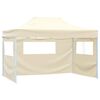 vidaXL Professional Folding Party Tent with 4 Sidewalls 3x4 m Steel Cream