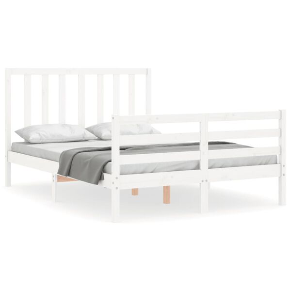 vidaXL Bed Frame without Mattress White 140x200 cm Solid Wood Pine