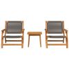 vidaXL Garden Chairs with Table 3 pcs Grey Solid Acacia wood