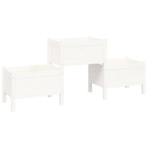 vidaXL Planter White 178,5x44x75 cm Solid Wood Pine