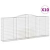 vidaXL Arched Gabion Baskets 10 pcs 400x50x160/180 cm Galvanised Iron