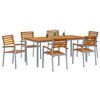 vidaXL Garden Dining Set 7 pcs Grey Solid Acacia Wood