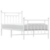 vidaXL Metal Bed Frame without Mattress with Footboard White 90x190cm
