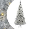 vidaXL Christmas Tree with 300 LEDs with Stand Silver 240 cm PET