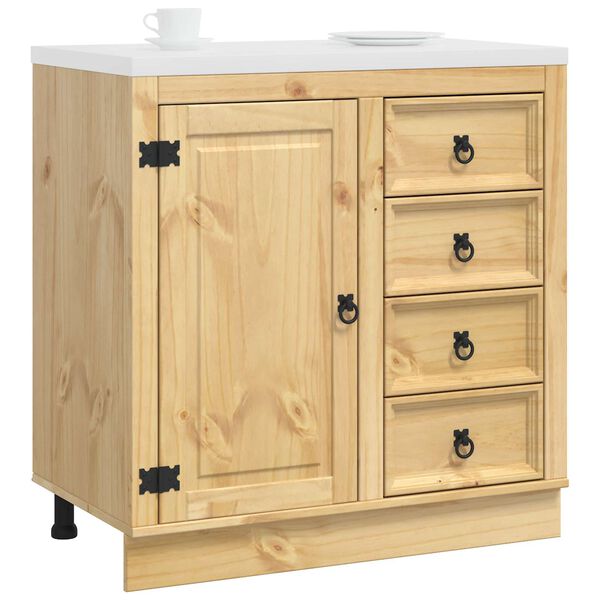 vidaXL Cabinet SKI Honey Brown 80 x 46 x 81 cm Solid Pine Wood