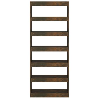 vidaXL Book Cabinet/Room Divider Smoked Oak 80x30x198 cm Engineered Wood