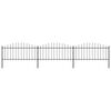 vidaXL Garden Fence with Spear Top Steel 537x75 cm Black