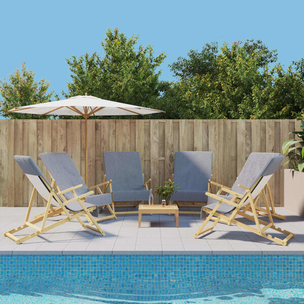 vidaXL Beach Towels 6 pcs Grey 60x135 cm Fabric 400 GSM