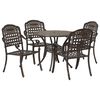 vidaXL Garden Dining Set 5 pcs Bronze 90 x 90 x 75 cm Cast Aluminium
