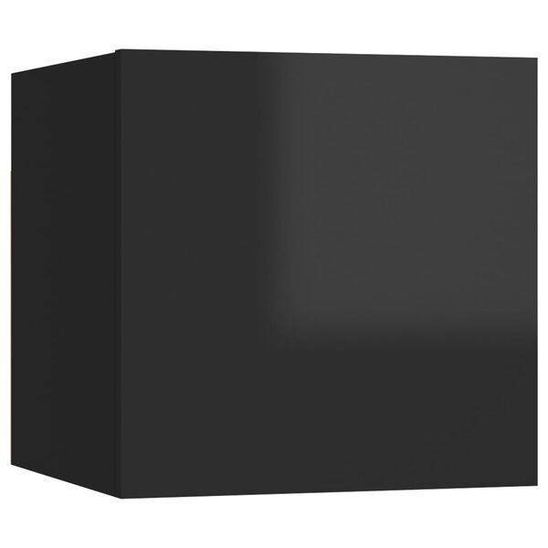 vidaXL Wall Mounted TV Cabinet High Gloss Black 30.5x30x30 cm