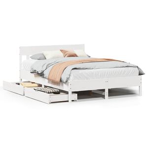 vidaXL Bed Frame without Mattress White 160x200 cm Solid Wood Pine
