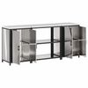 vidaXL Kitchen Storage Set with Shelf with Storage 3 pcs Silver Steel