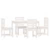 vidaXL 5 Piece Garden Dining Set White Solid Wood Pine