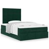 vidaXL Ottoman Bed with Mattresses Dark Green 120x200cm Velvet