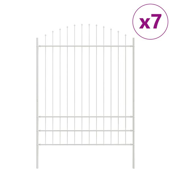 vidaXL Garden Fence 7 pcs White 170 x 225 cm Powder-Coated Steel
