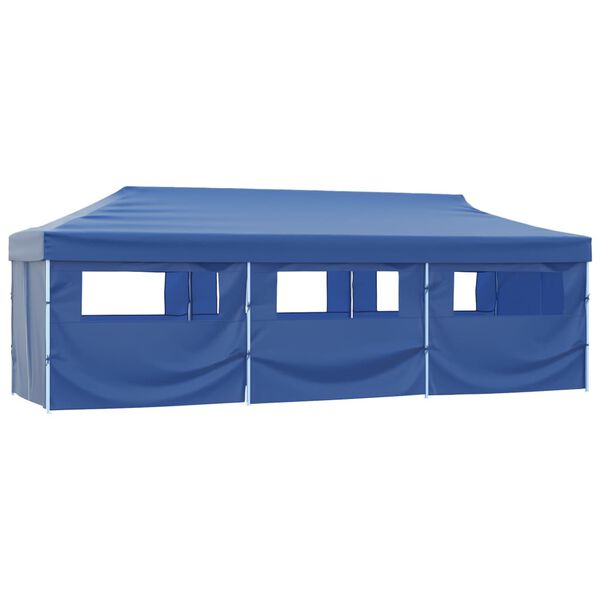 vidaXL Folding Pop-up Party Tent with 8 Sidewalls 870x291x315 cm Blue