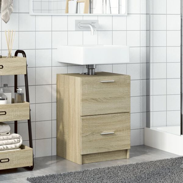 vidaXL Sink Cabinet Sonoma Oak 40x37x59 cm Engineered Wood