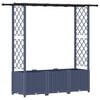 vidaXL Raised Bed with Trellis and Roof Grey 162.5 x 40 x 136 cm PP