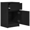 vidaXL Bedside Cabinet Black 39x35x65 cm Engineered Wood