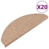 vidaXL Stair Mats Self-adhesive 20 pcs Beige 65x22.5x3.5 cm