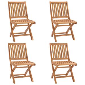 vidaXL Folding Chairs 4 pcs Solid Teak Wood