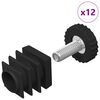vidaXL Furniture Levelers Adjustable 12 pcs Black M6 PP