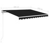vidaXL Manual Retractable Awning with LED 3x2.5 m Anthracite