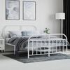 vidaXL Metal Bed Frame without Mattress with Footboard White 140x200cm