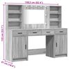 vidaXL Dressing Table Set with Shelf 3 pcs Grey Sonoma Engineered Wood