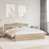 vidaXL Bed Frame with Headboard Sonoma 180 x 200 cm Solid Pine Wood